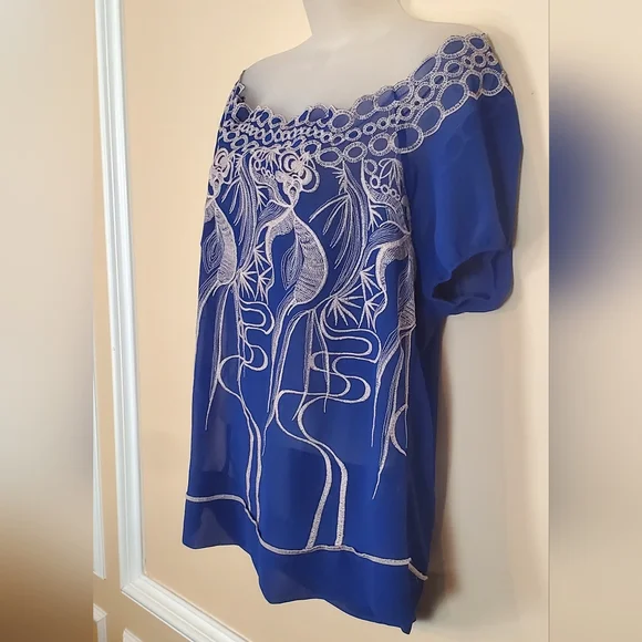 Elegant Embroidered Top by Hazel M - Picture 2 of 6